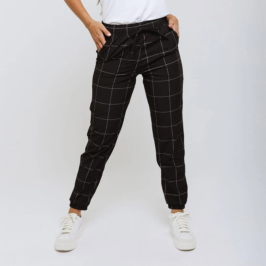 Everywhere Joggers, Black Windowpane active flex