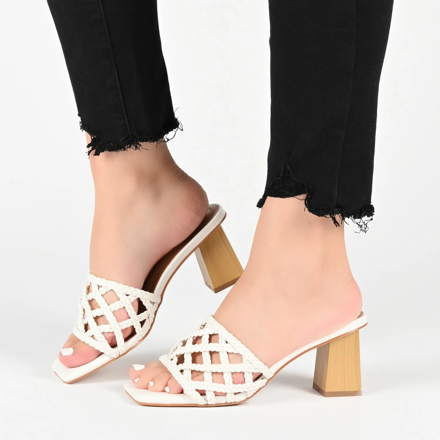 EVVIE HEELED SANDALS IN FAUX LEATHER nature mood