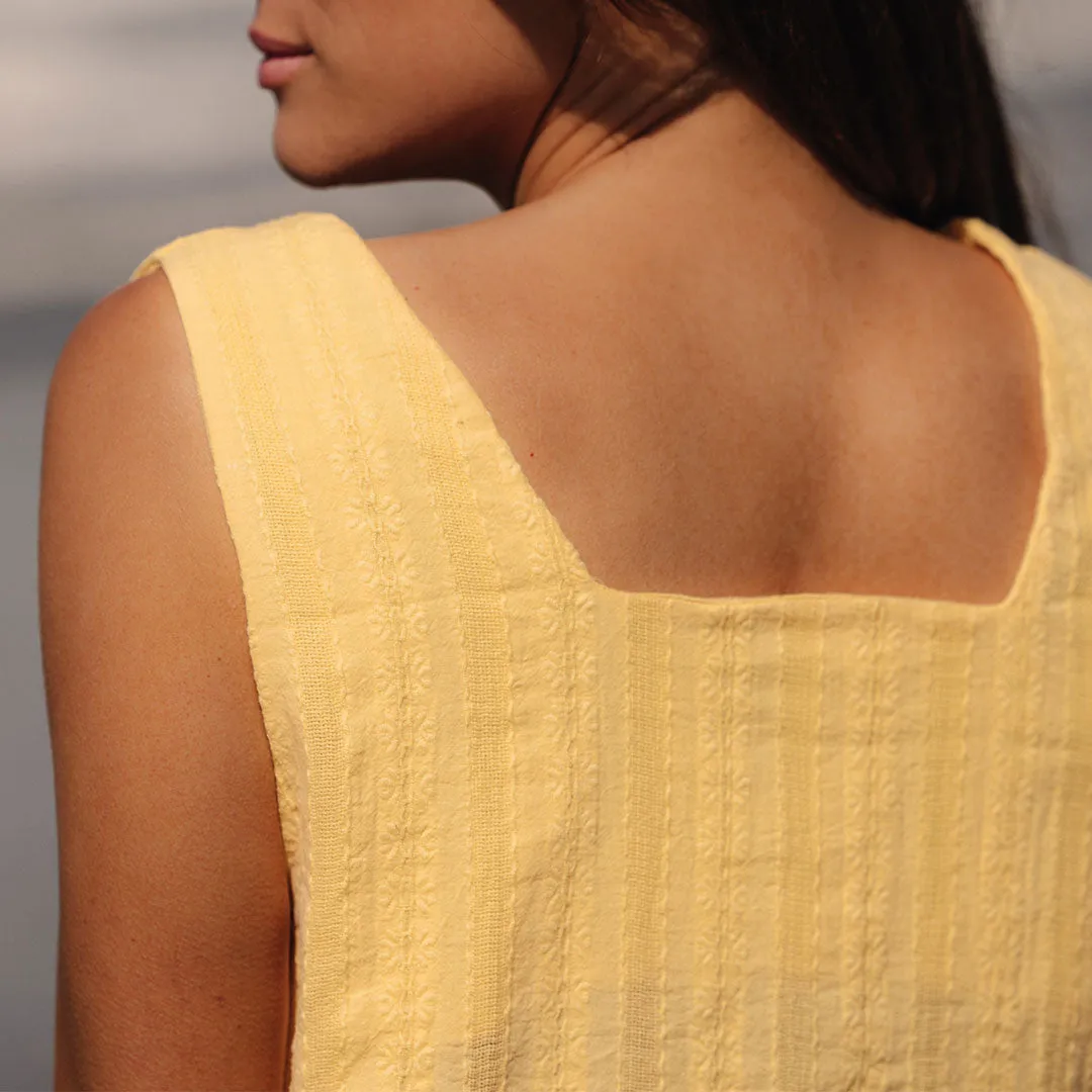 Eyelet Tank, Butter sheer veil