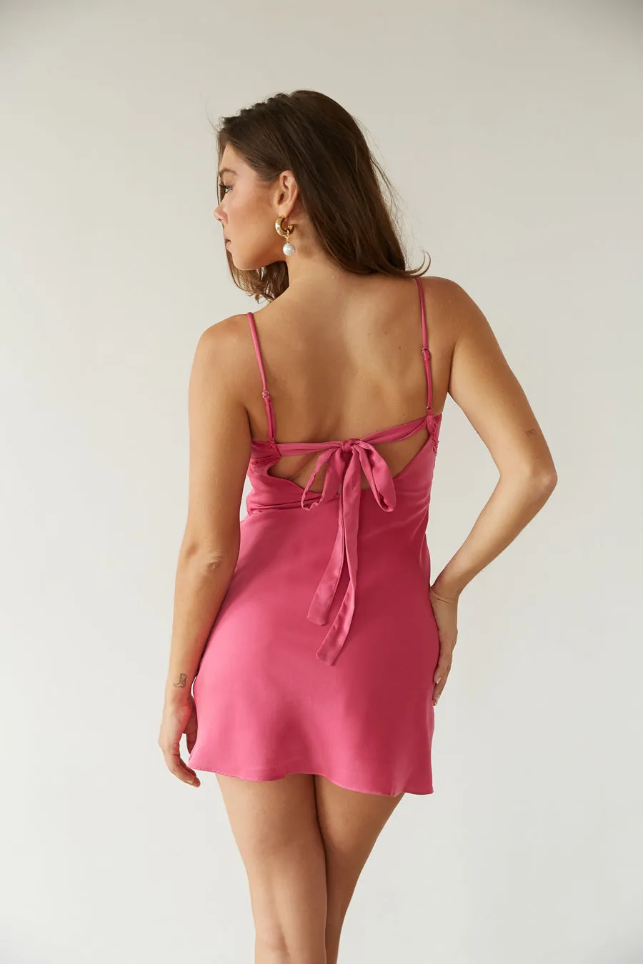 Fallon Lace Open Back Mini Dress cozy touch
