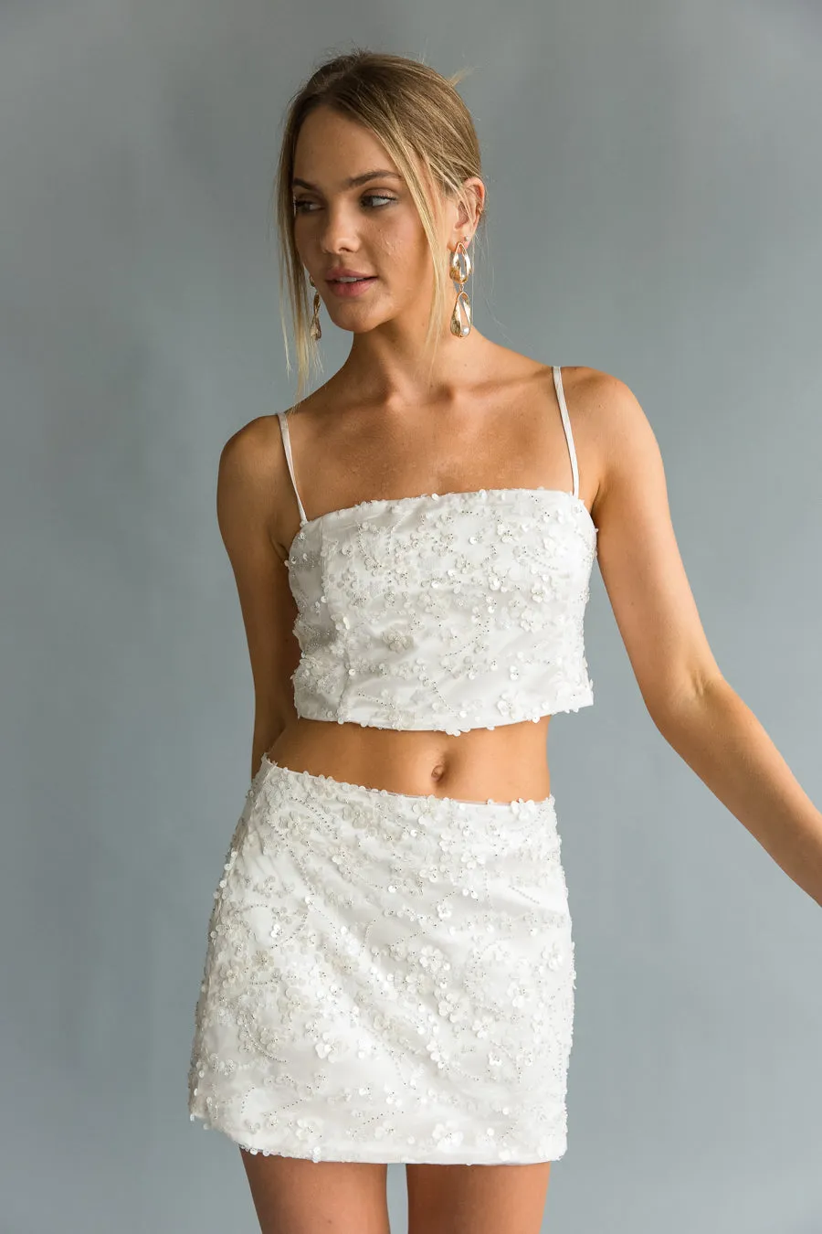 Fayetta Floral Sequin Top layer safe
