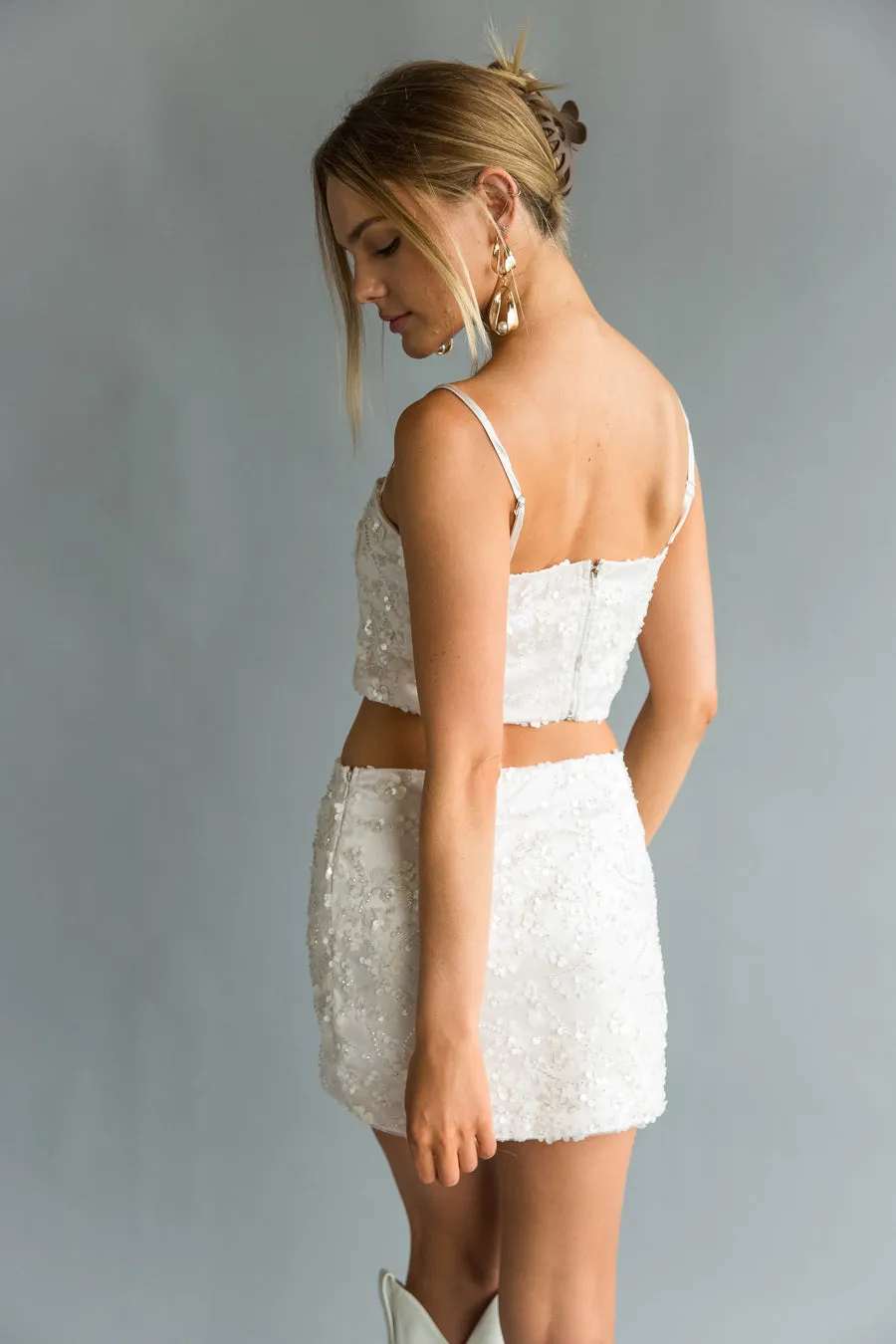 Fayetta Floral Sequin Top layer safe