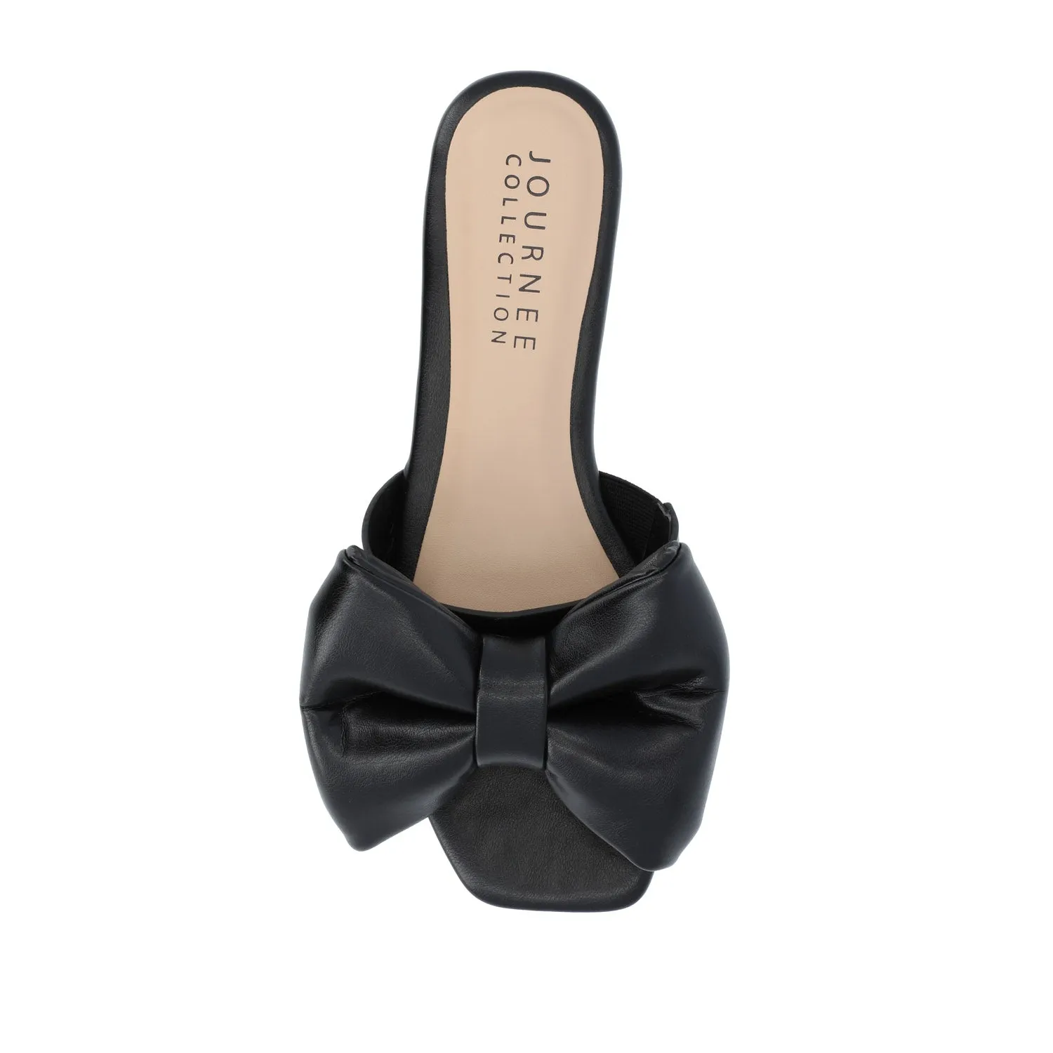 FAYRE PUFFED SLIDE SANDAL IN FAUX LEATHER quick match