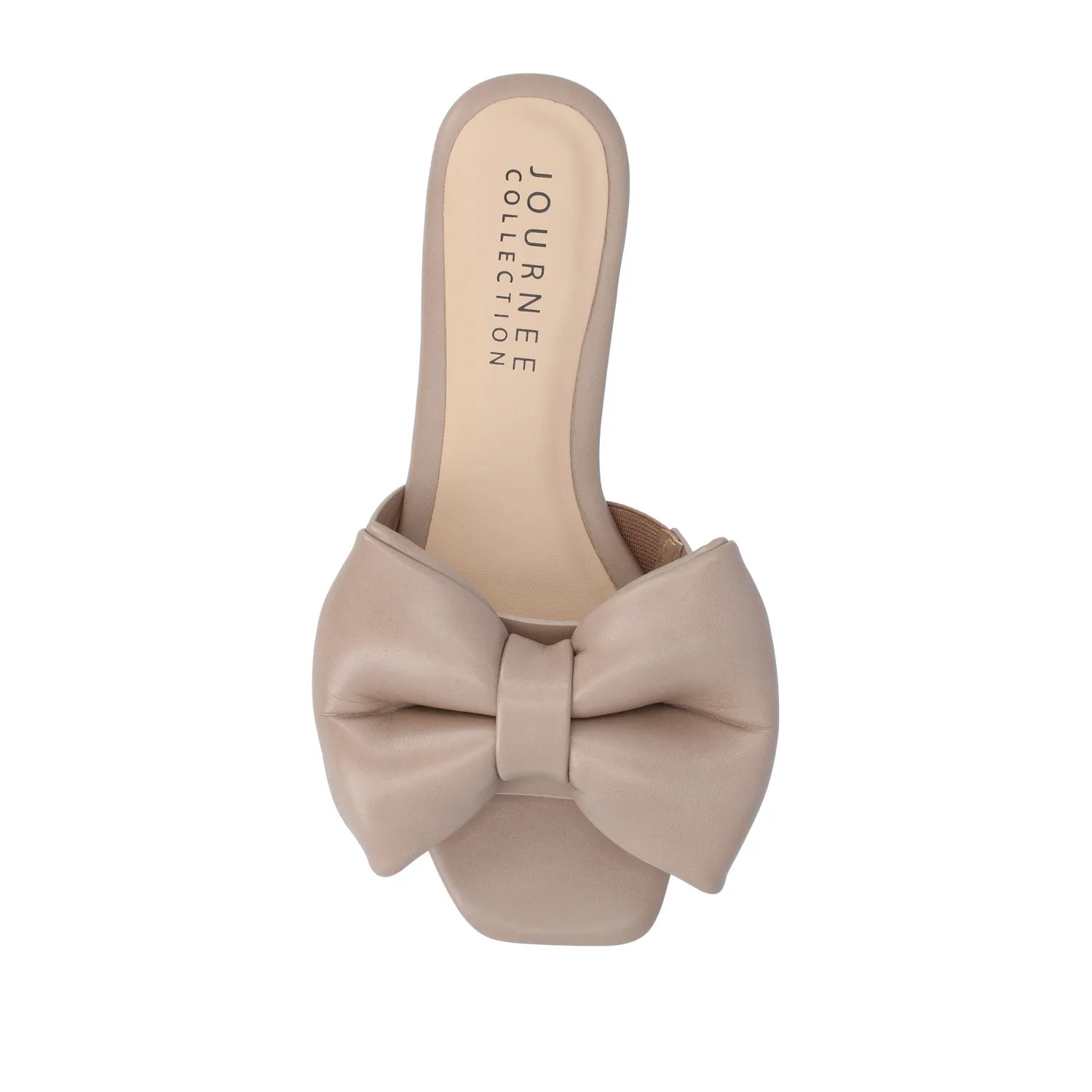 FAYRE PUFFED SLIDE SANDAL IN FAUX LEATHER quick match