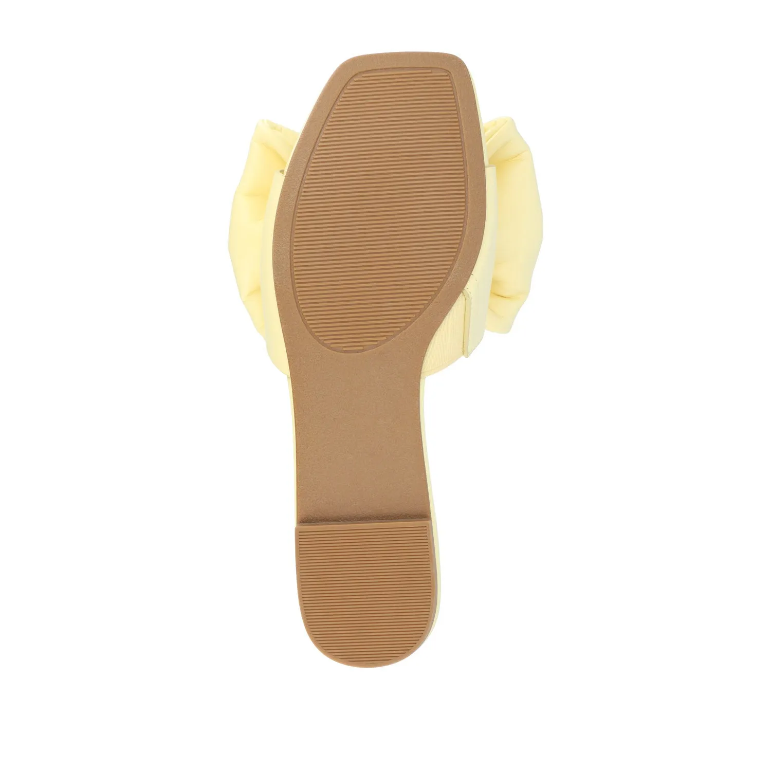 FAYRE PUFFED SLIDE SANDAL IN FAUX LEATHER quick match