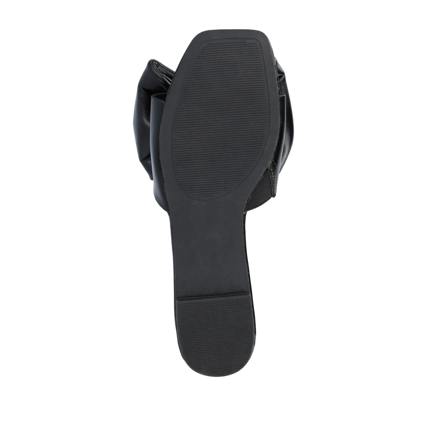 FAYRE PUFFED SLIDE SANDAL IN FAUX LEATHER quick match