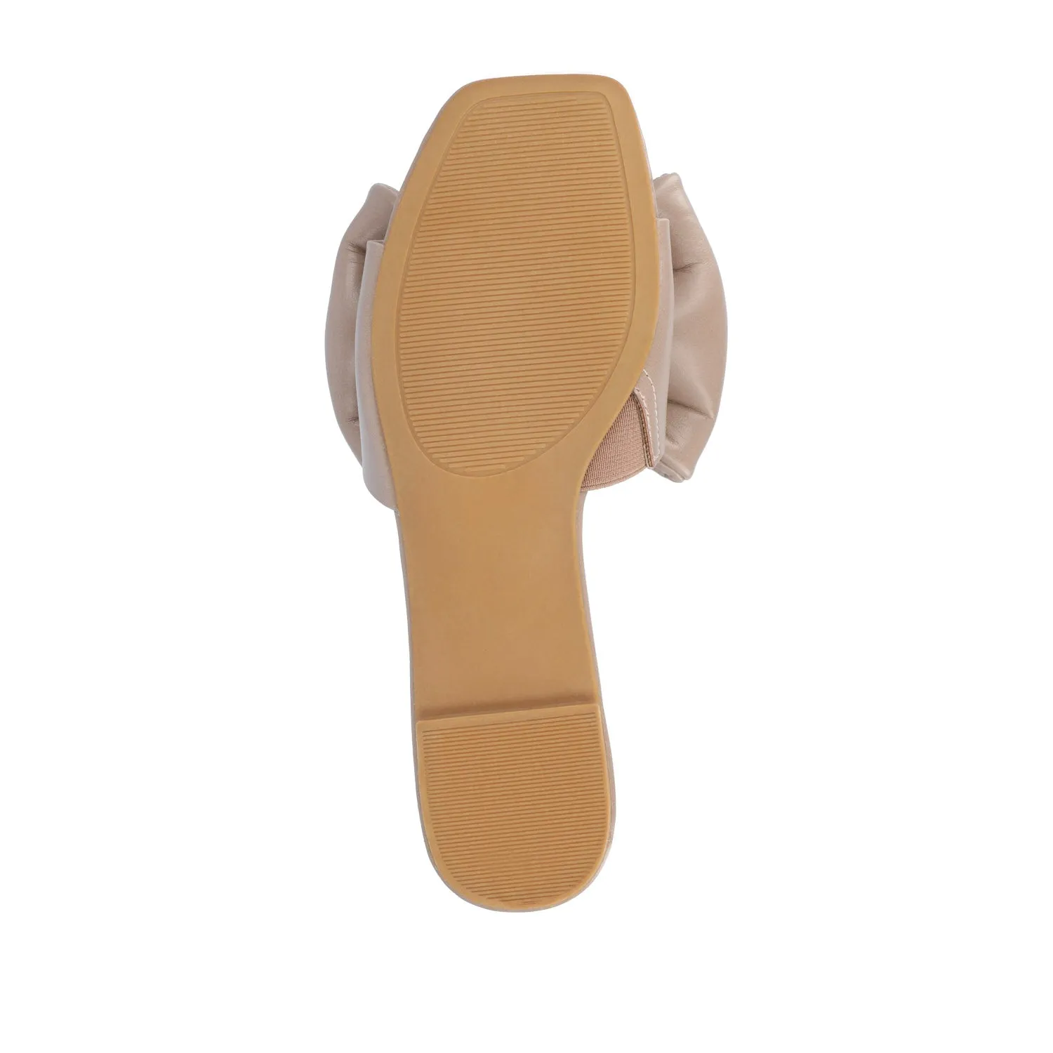 FAYRE PUFFED SLIDE SANDAL IN FAUX LEATHER quick match