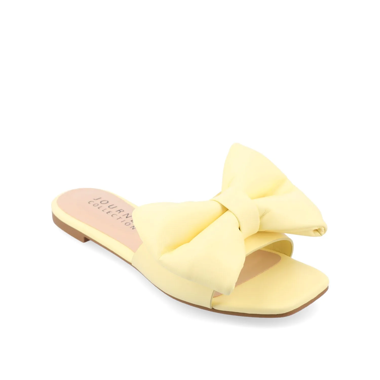 FAYRE PUFFED SLIDE SANDAL IN FAUX LEATHER quick match