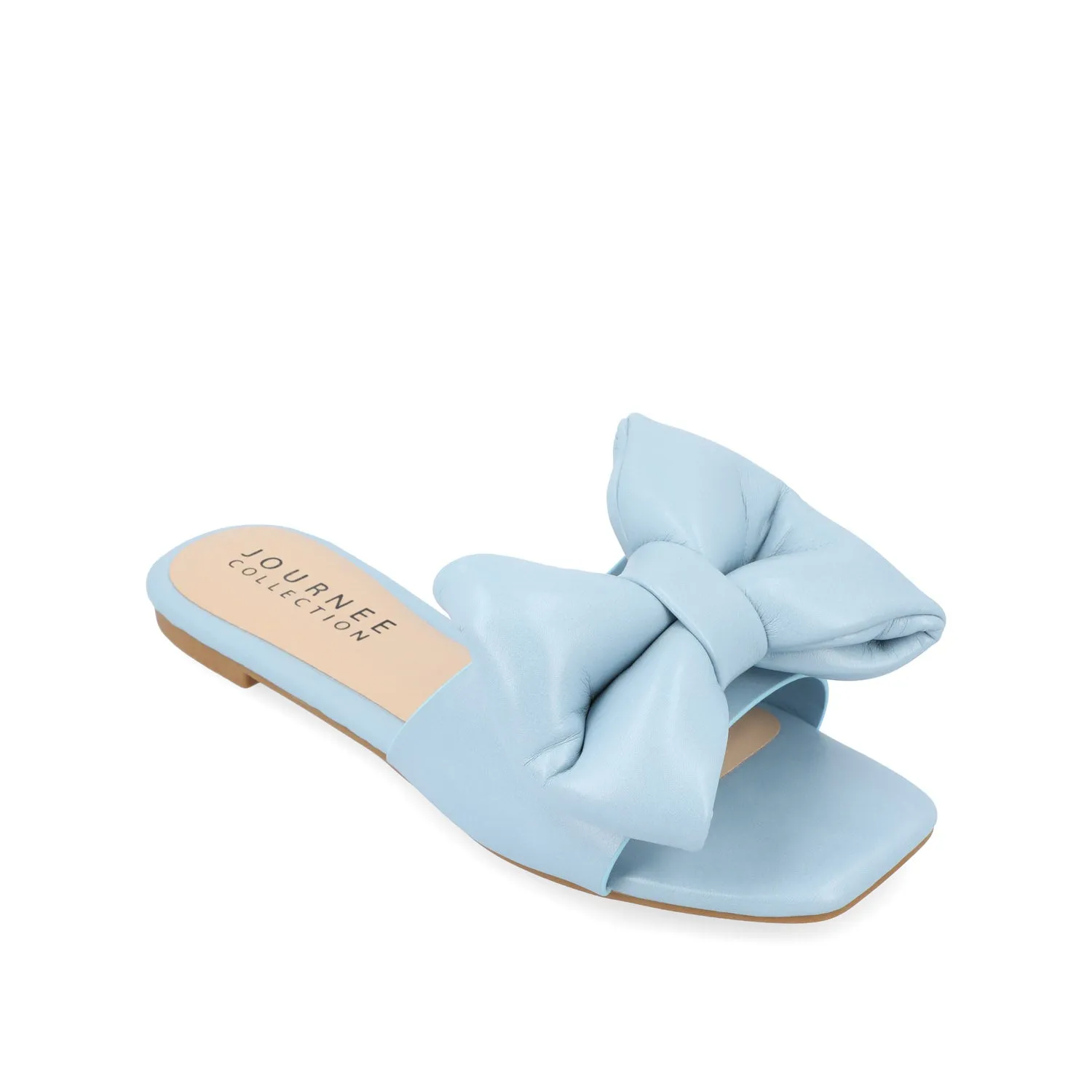 FAYRE PUFFED SLIDE SANDALS IN WIDE sea breeze