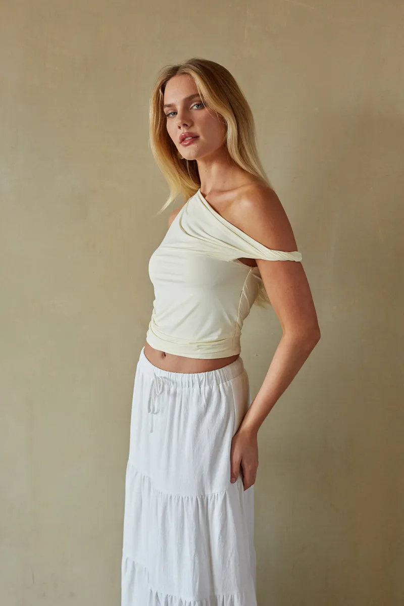 Fern Linen Tiered Maxi Skirt brunch ready