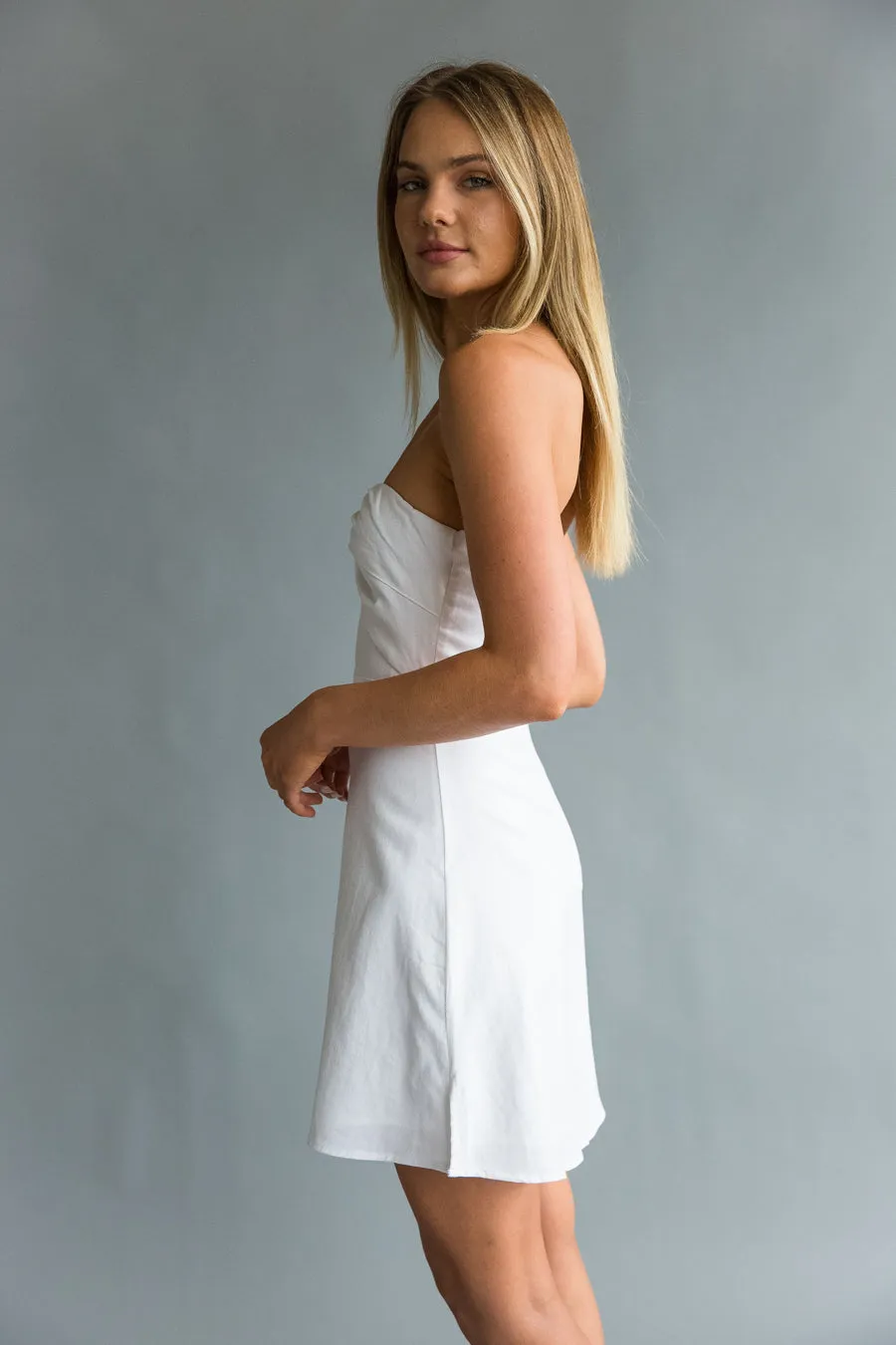 Fiona Twist Front Mini Dress korean tone