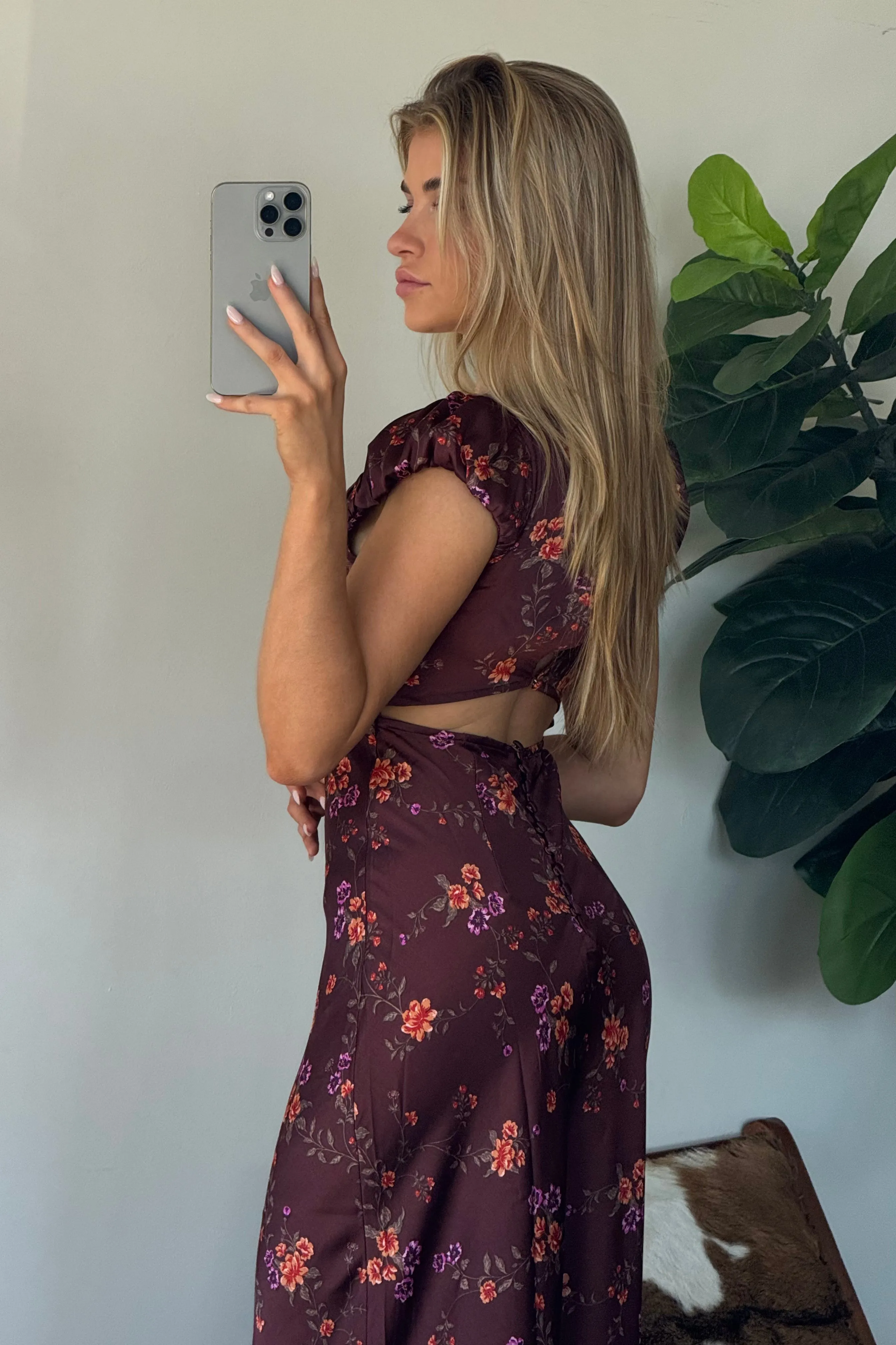 Free People Butterfly Babe Midi Dress sleeve ruffle