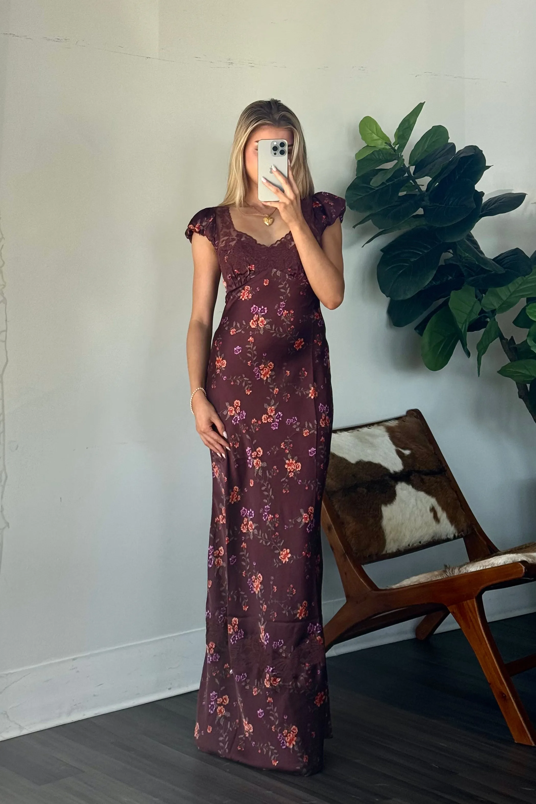 Free People Butterfly Babe Midi Dress sleeve ruffle