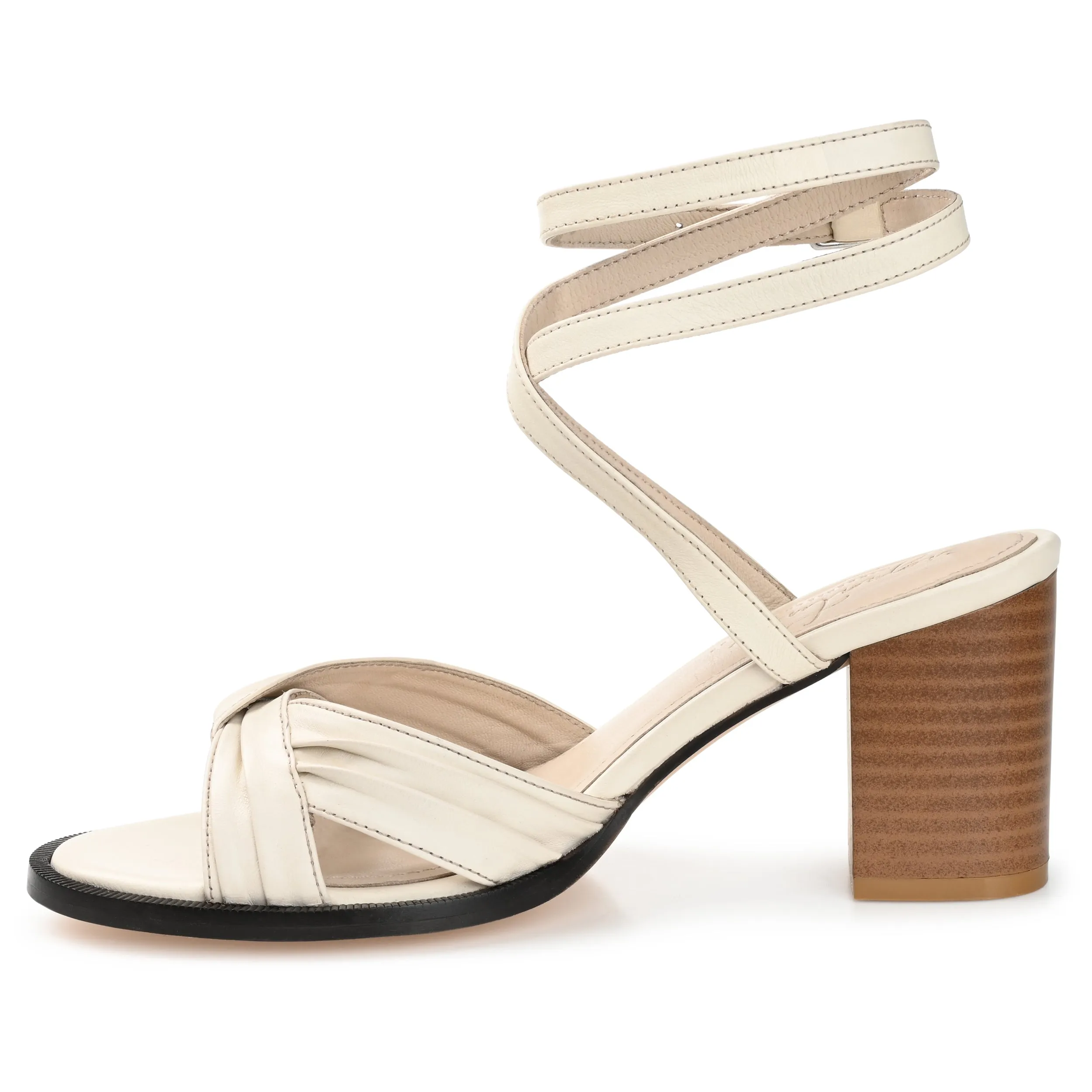 FREEDA STRAPPY HEELED SANDALS IN LEATHER foam touch