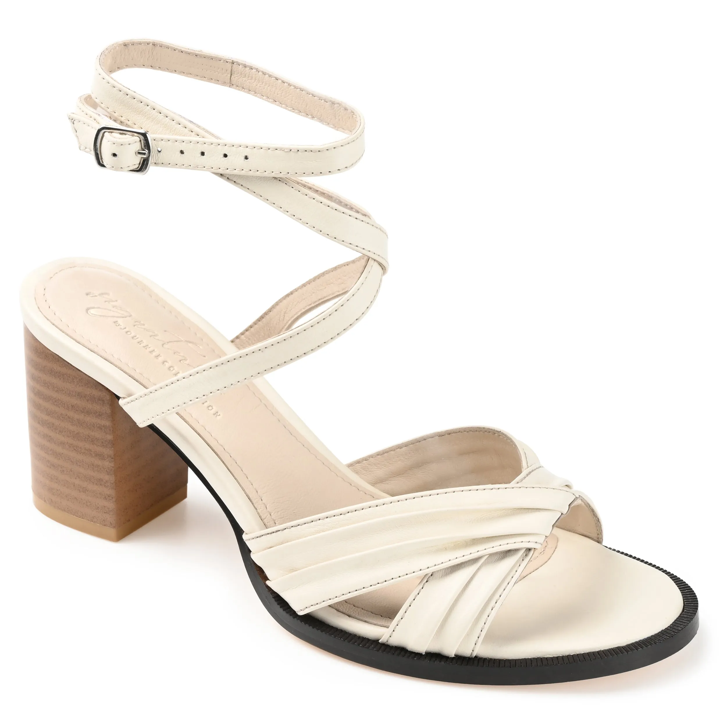 FREEDA STRAPPY HEELED SANDALS IN LEATHER foam touch