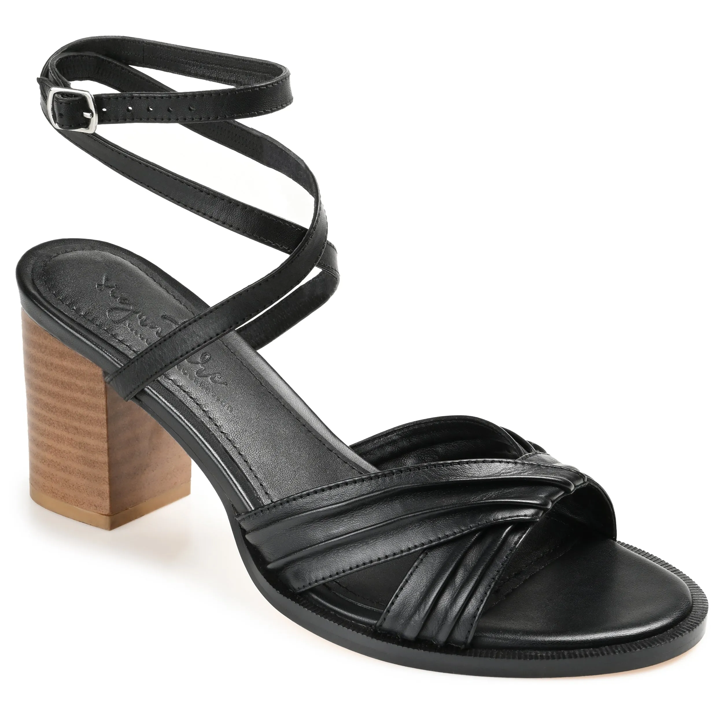 FREEDA STRAPPY HEELED SANDALS IN LEATHER foam touch