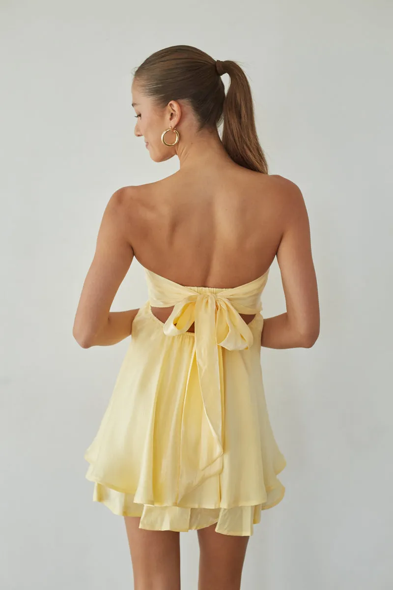 Gabby Twist Babydoll Dress pure tone