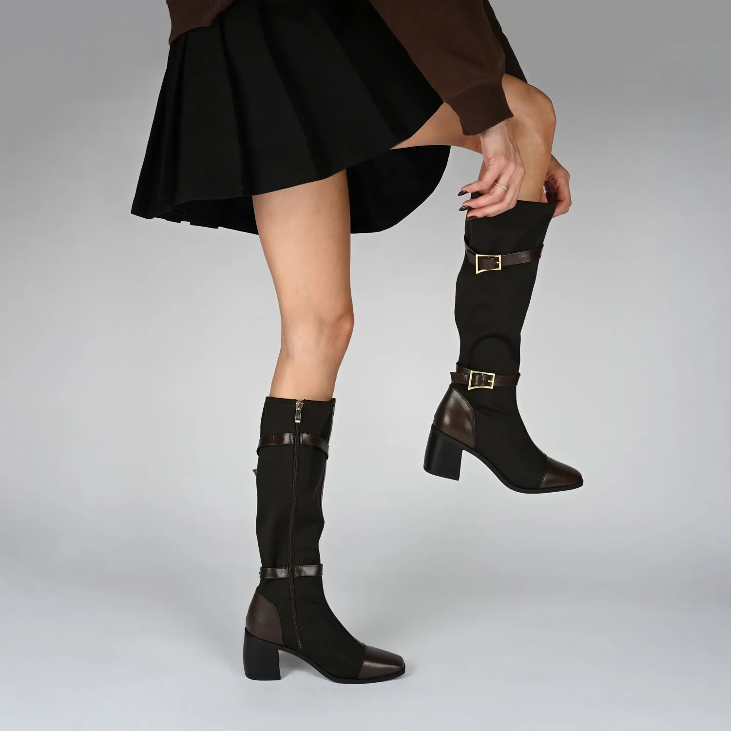 GAIBREE KNEE-HIGH BOOTS IN STRETCHY FABRIC long wear