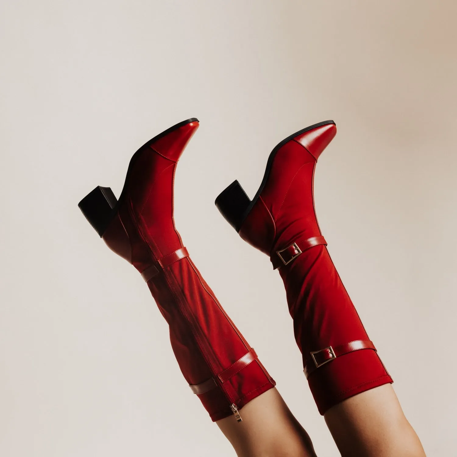 GAIBREE KNEE-HIGH BOOTS IN STRETCHY FABRIC long wear