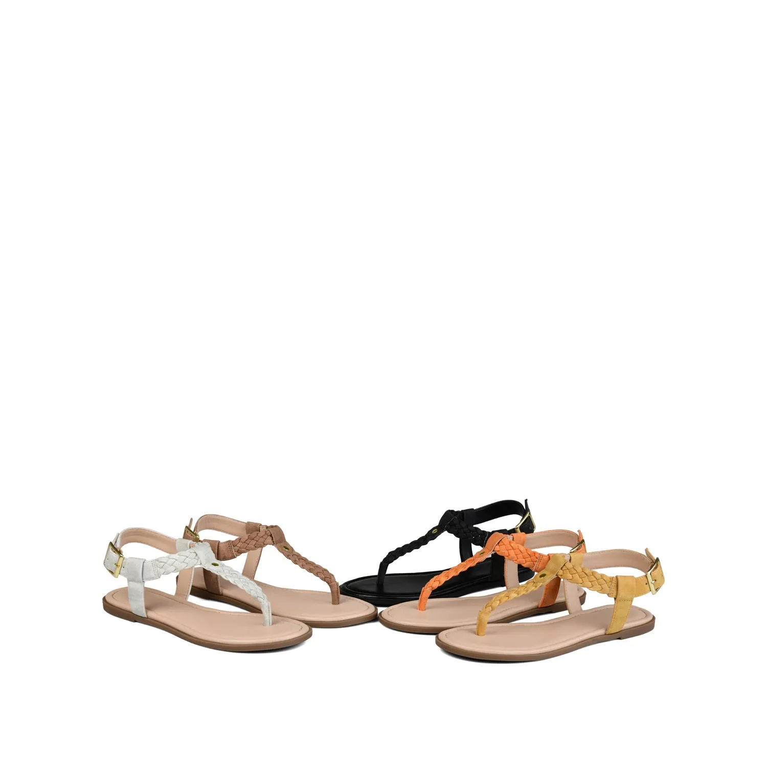 GENEVIVE T-STRAP SANDALS IN FAUX LEATHER fall step