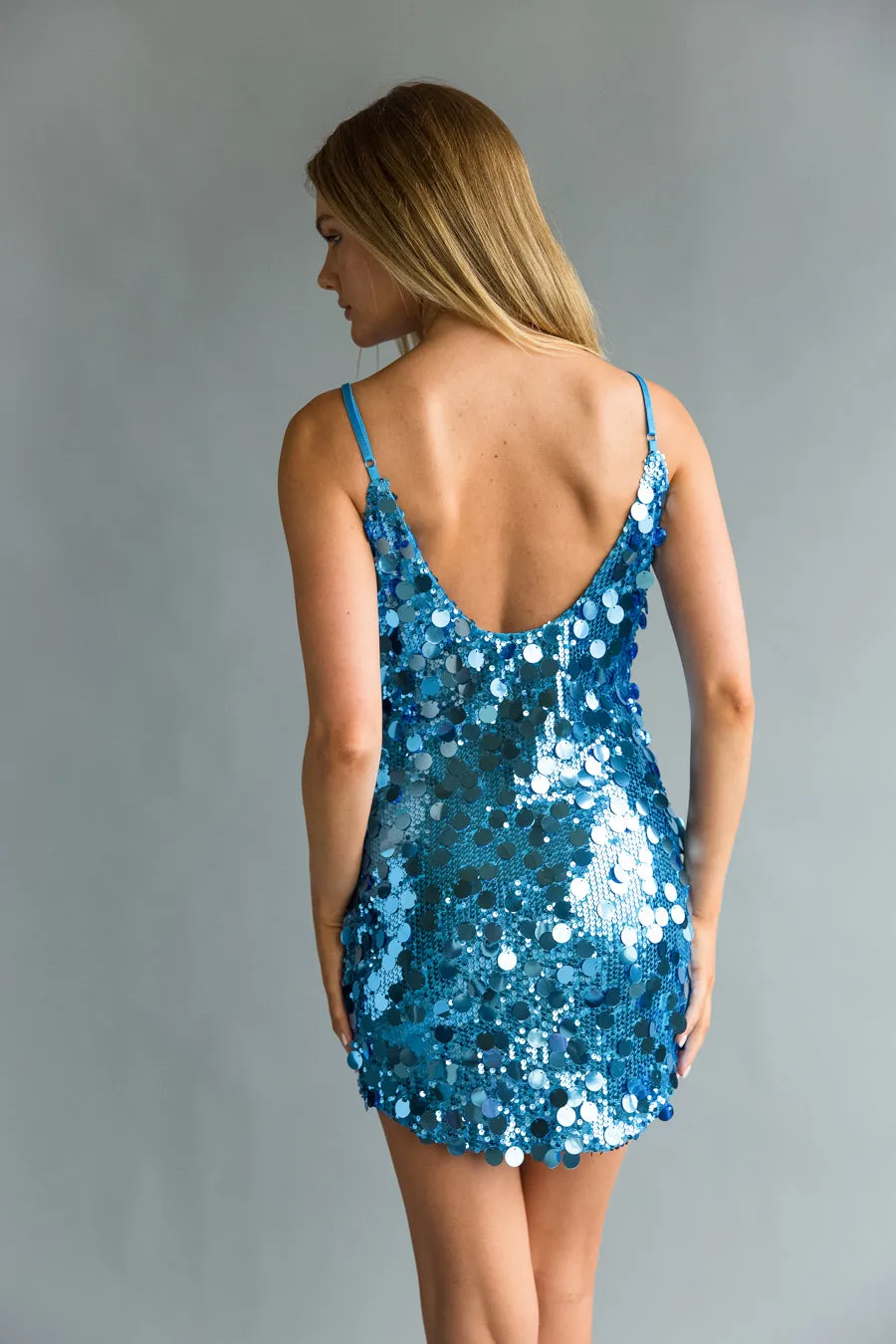 Giselle Disc Sequin Bodycon Mini Dress wedding glam