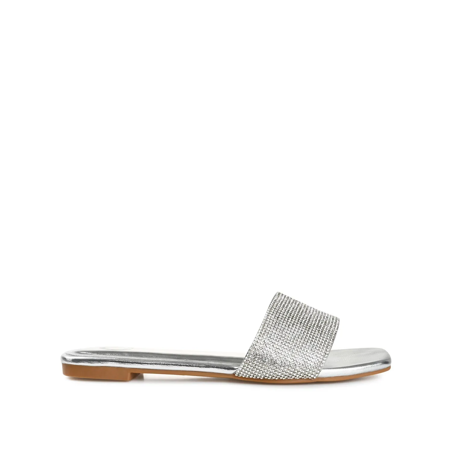 GRAYCE SLIDE SANDALS IN GLITTER MATERIAL wide foot