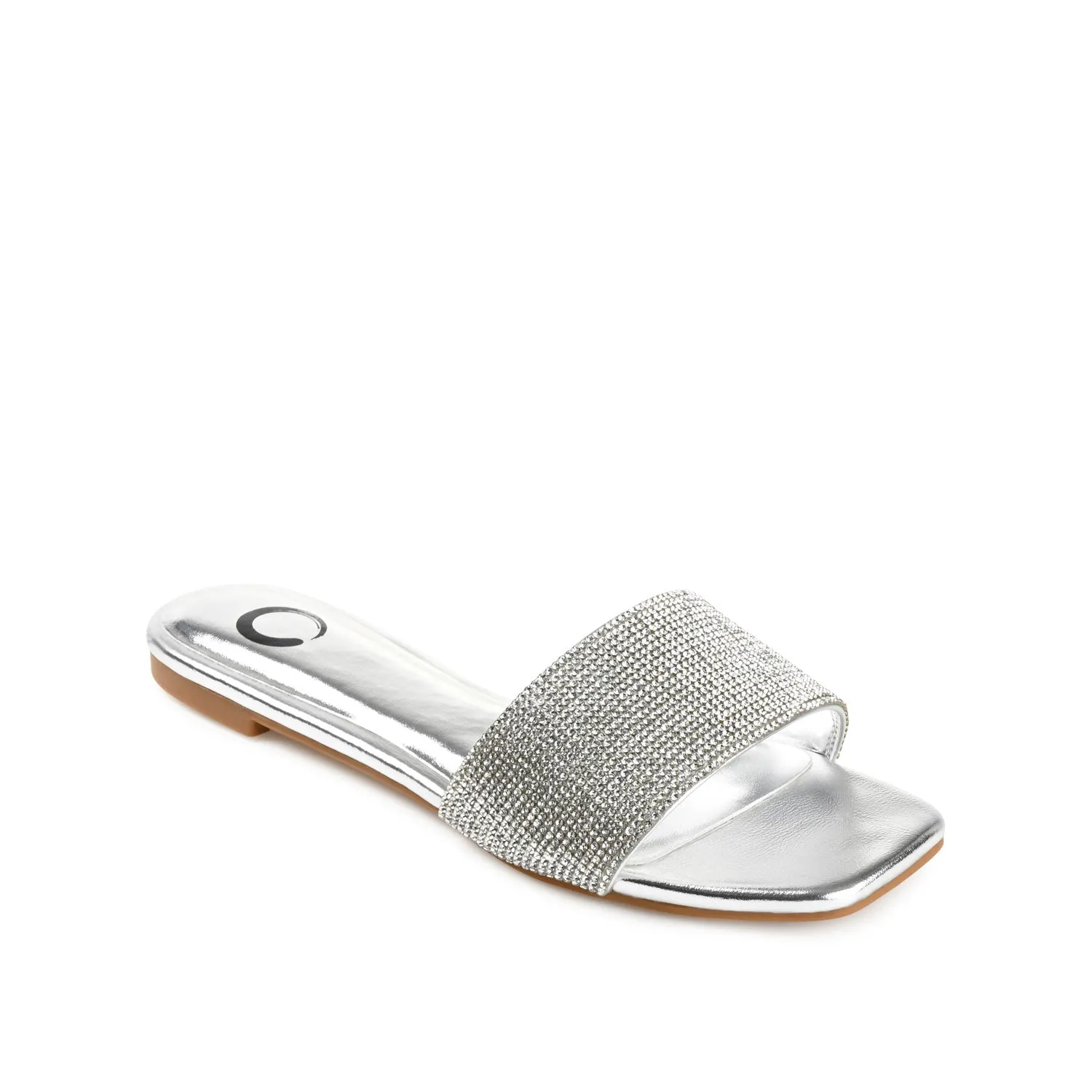 GRAYCE SLIDE SANDALS IN GLITTER MATERIAL wide foot