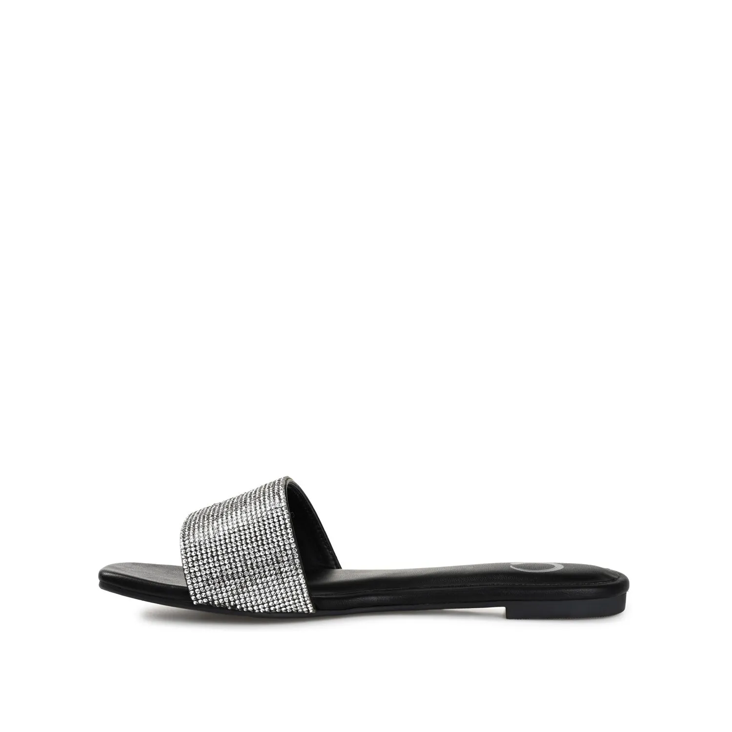 GRAYCE SLIDE SANDALS IN GLITTER MATERIAL wide foot