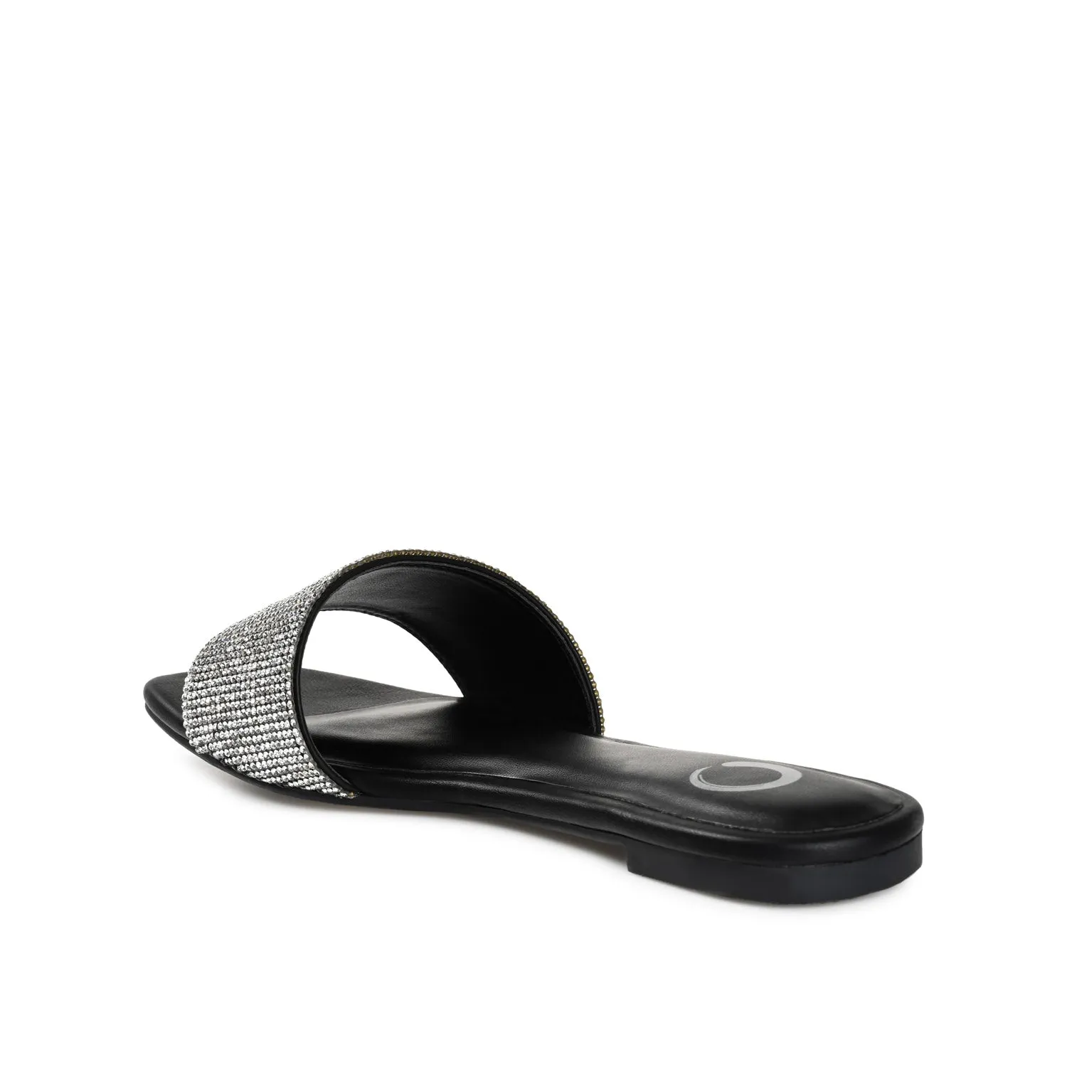 GRAYCE SLIDE SANDALS IN GLITTER MATERIAL wide foot