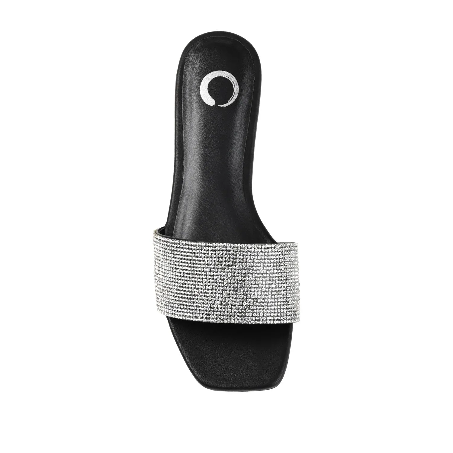 GRAYCE SLIDE SANDALS IN GLITTER MATERIAL wide foot