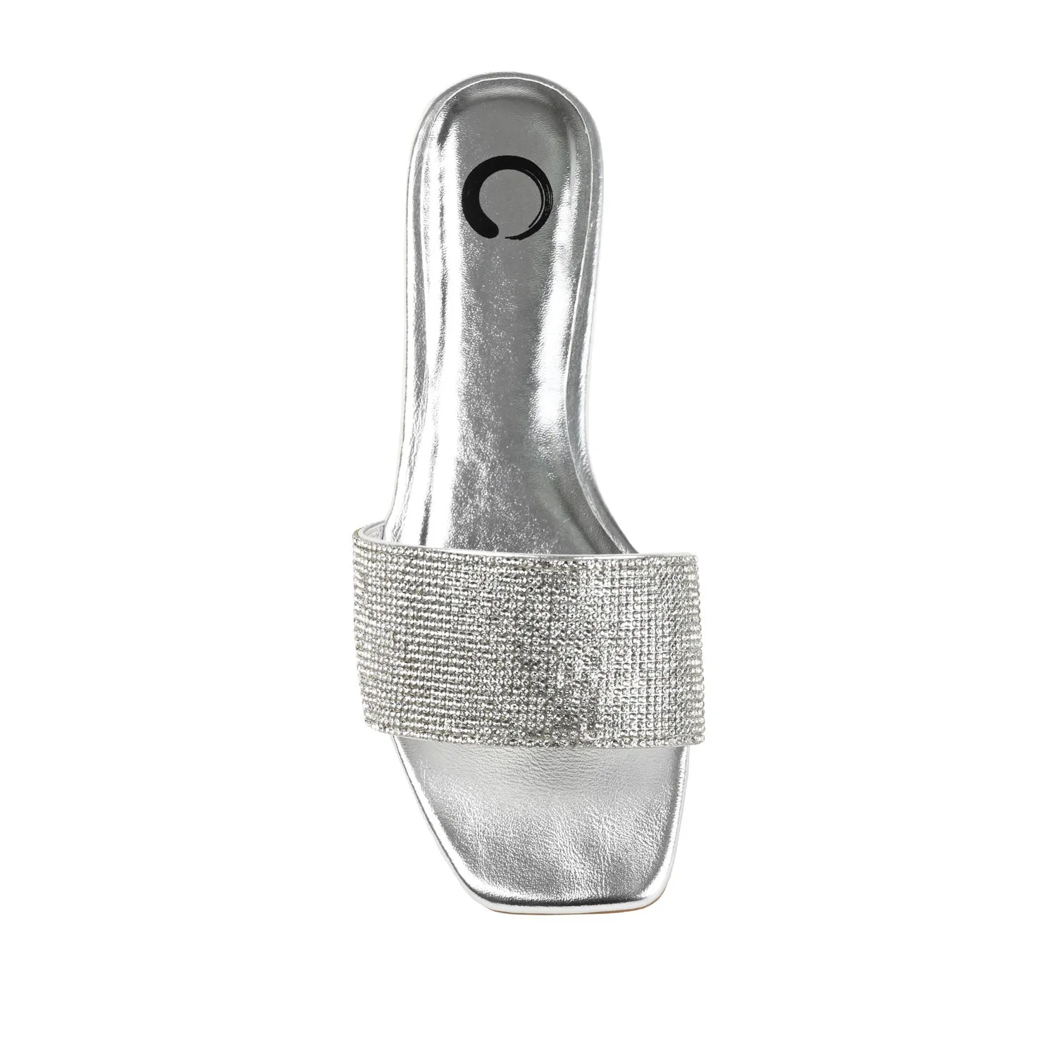 GRAYCE SLIDE SANDALS IN GLITTER MATERIAL wide foot