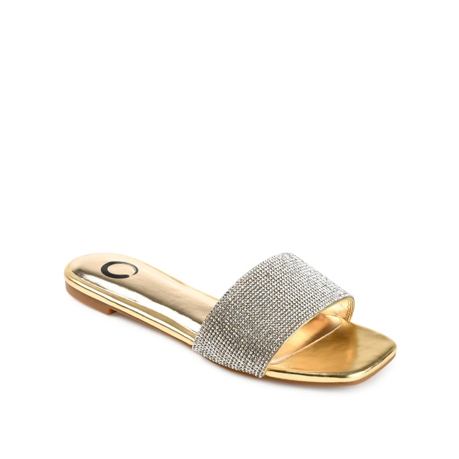 GRAYCE SLIDE SANDALS IN GLITTER MATERIAL wide foot