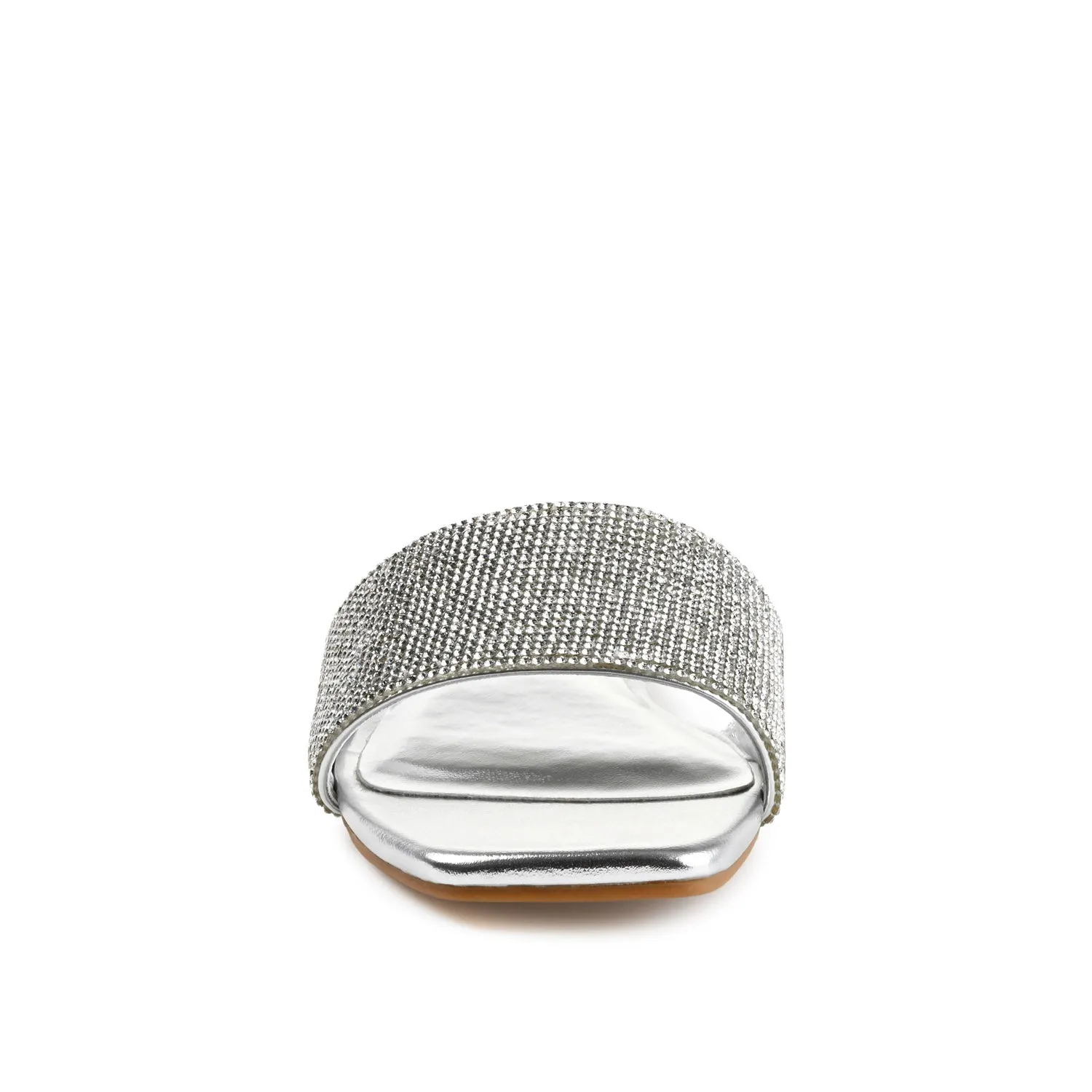 GRAYCE SLIDE SANDALS IN GLITTER MATERIAL wide foot