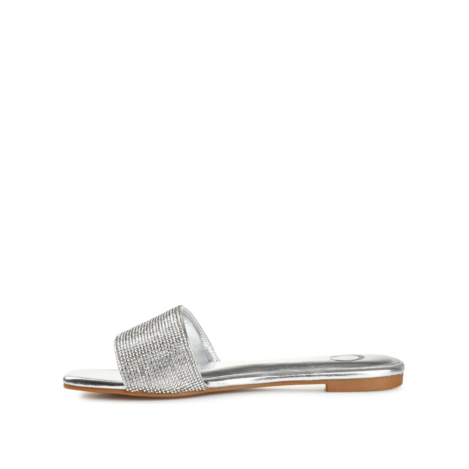 GRAYCE SLIDE SANDALS IN GLITTER MATERIAL wide foot