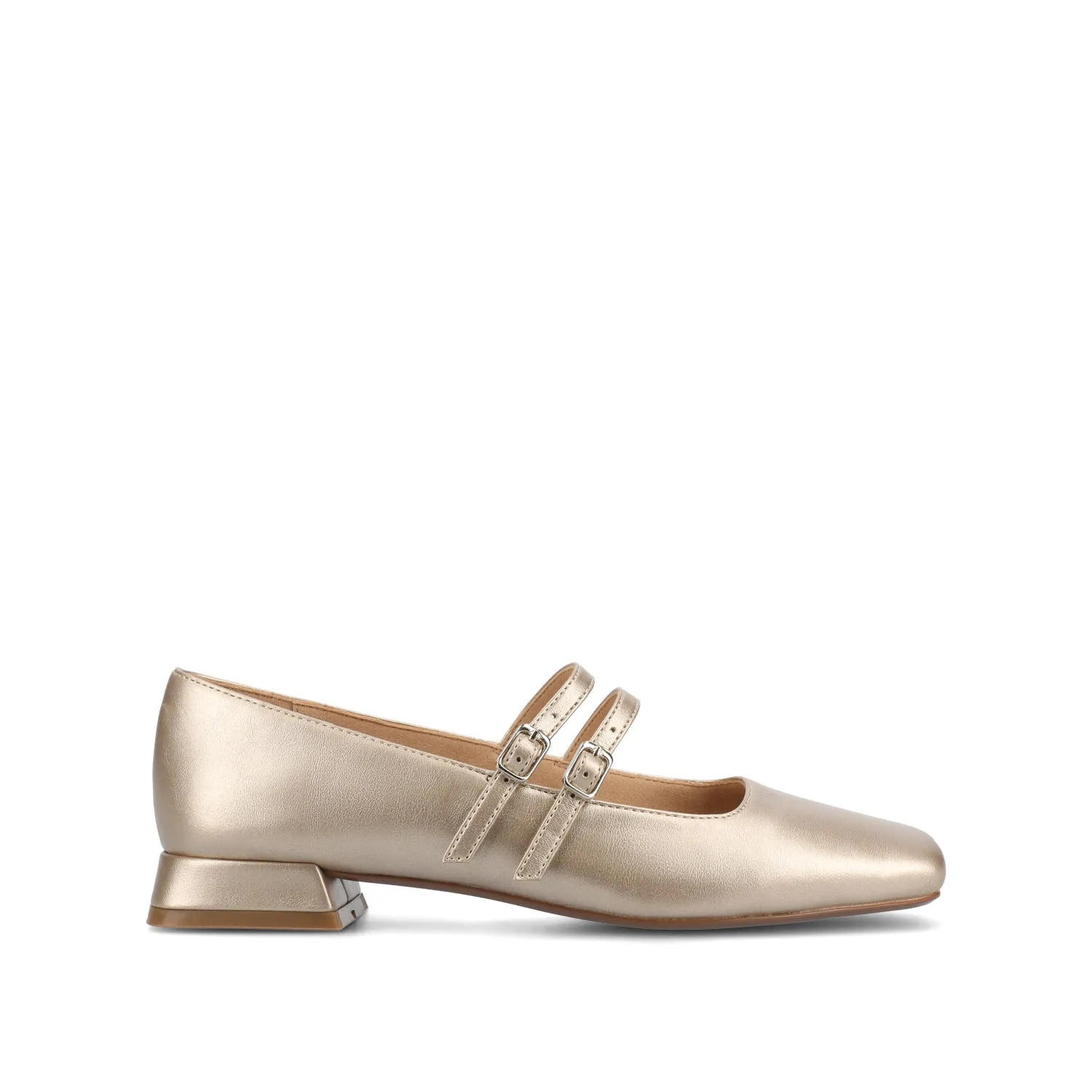 GREDAH MARY JANE FLATS IN FAUX LEATHER soft sole