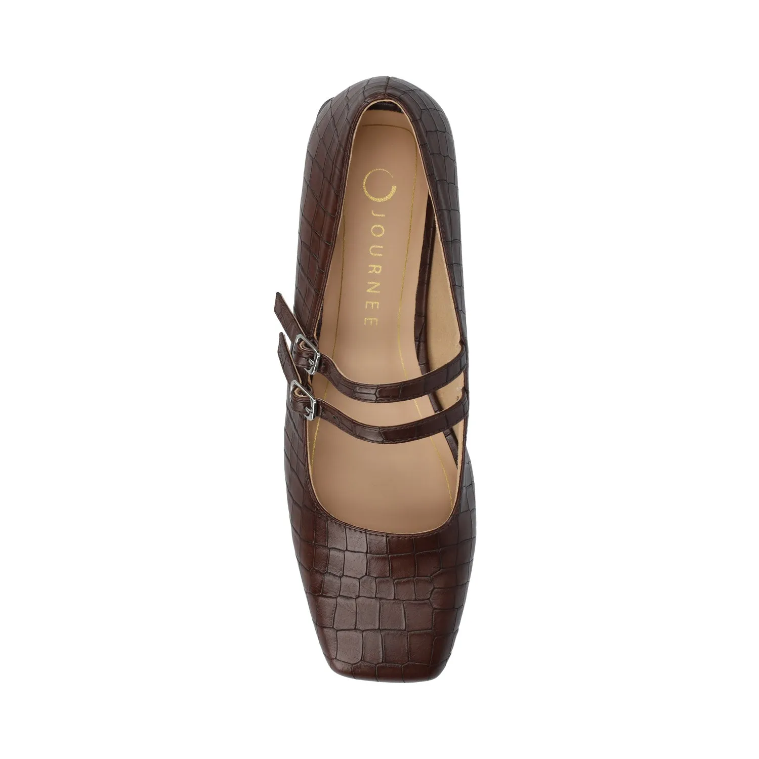 GREDAH MARY JANE FLATS IN FAUX LEATHER soft sole