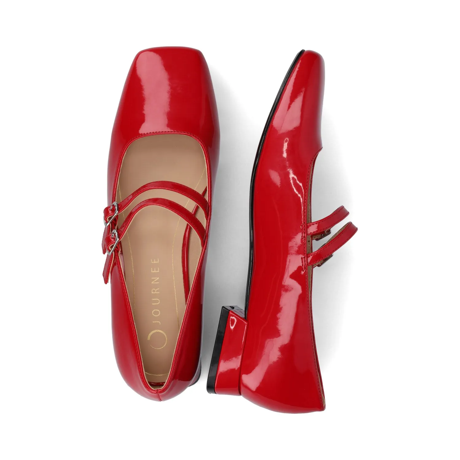GREDAH MARY JANE FLATS IN FAUX LEATHER soft sole