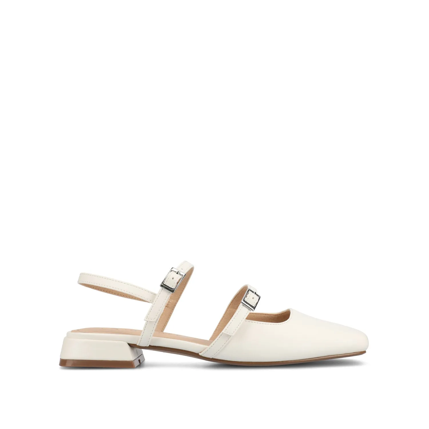 GRETCHENN HEELED FLATS IN FAUX LEATHER blush pink
