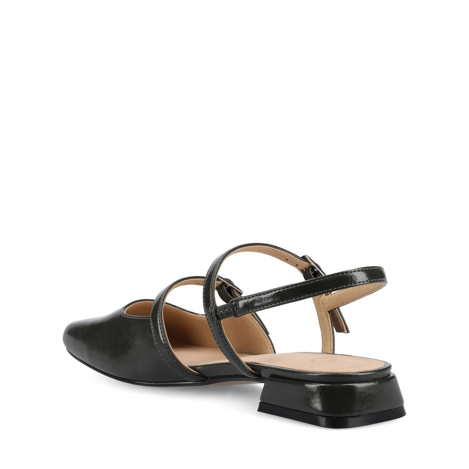 GRETCHENN HEELED FLATS IN FAUX LEATHER blush pink