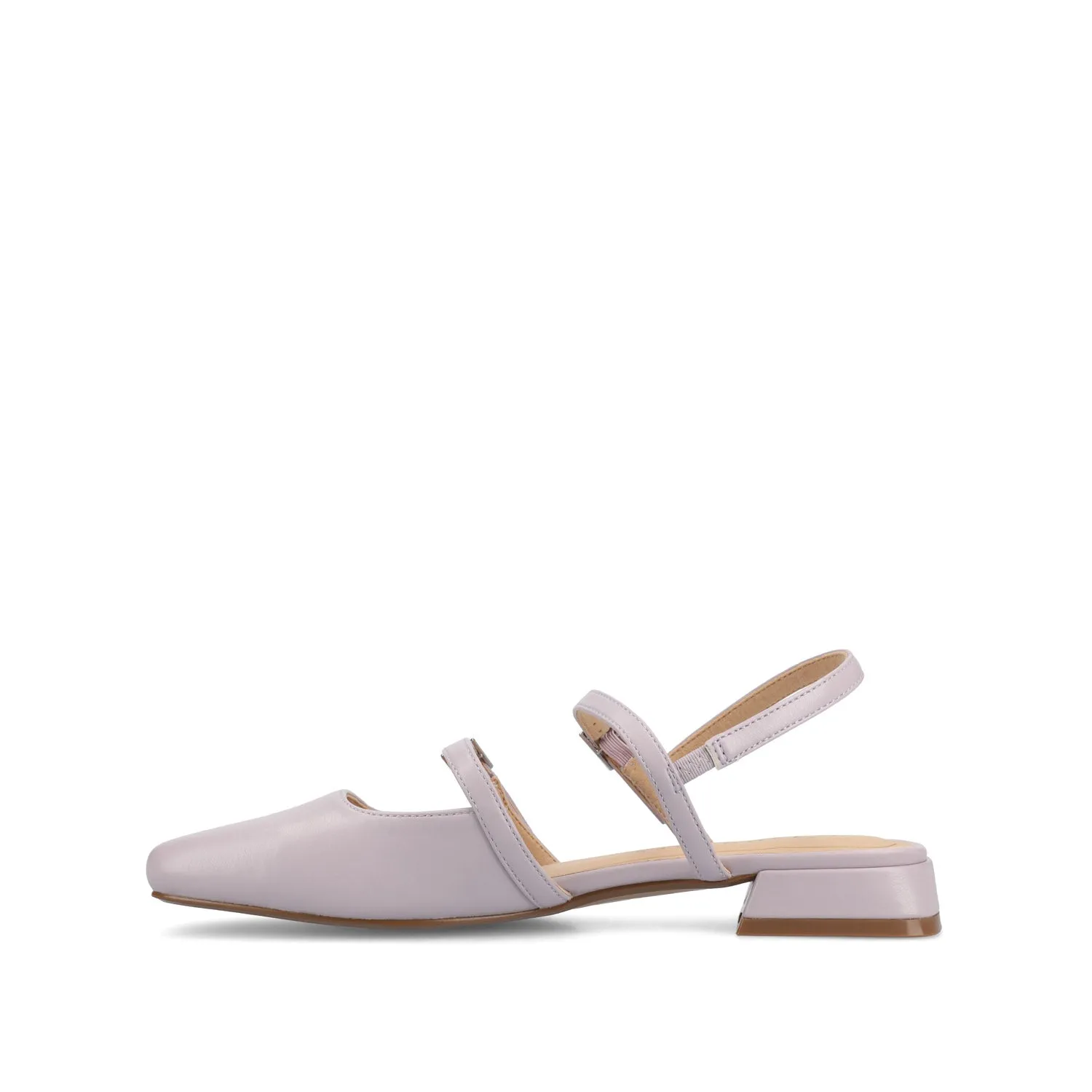 GRETCHENN HEELED FLATS IN FAUX LEATHER blush pink