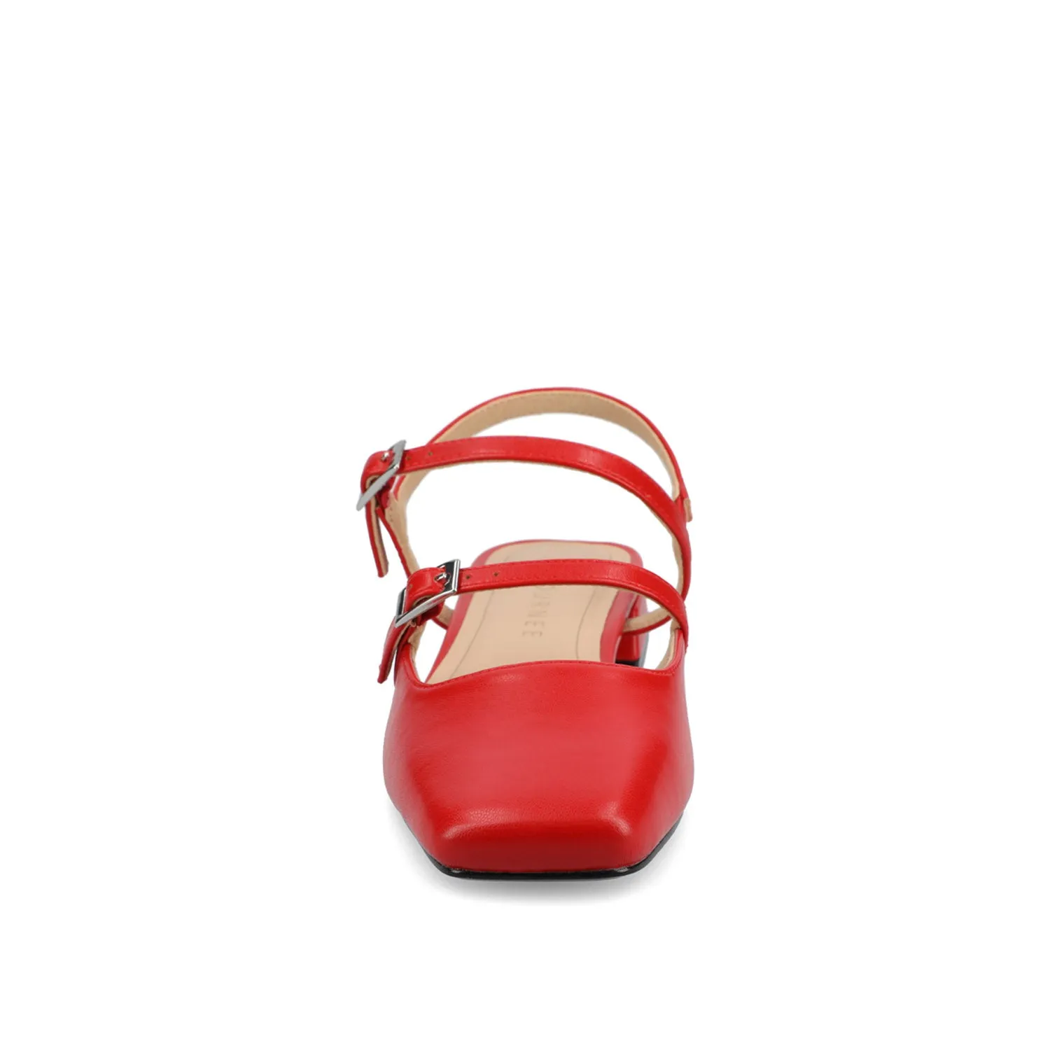 GRETCHENN HEELED FLATS IN FAUX LEATHER blush pink