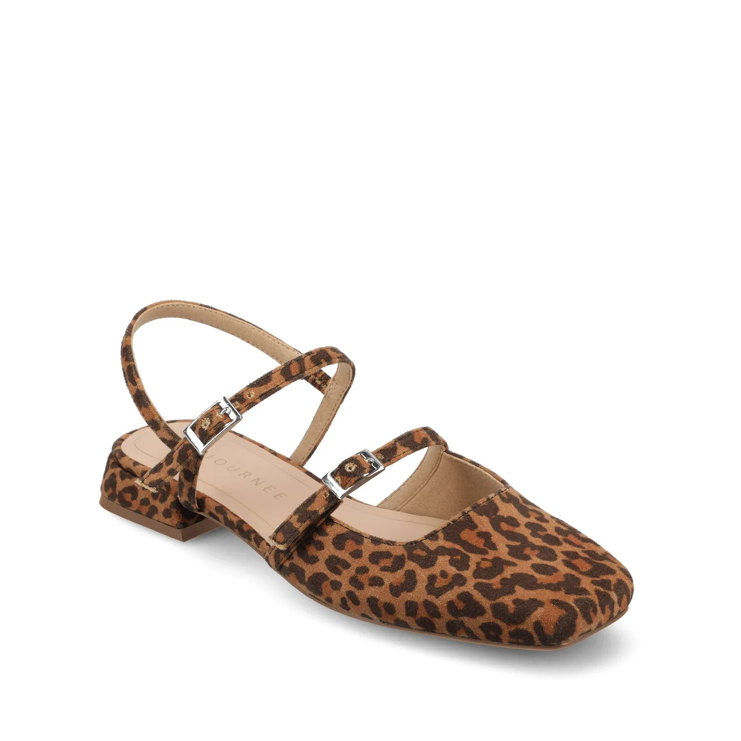 GRETCHENN HEELED FLATS IN FAUX LEATHER blush pink