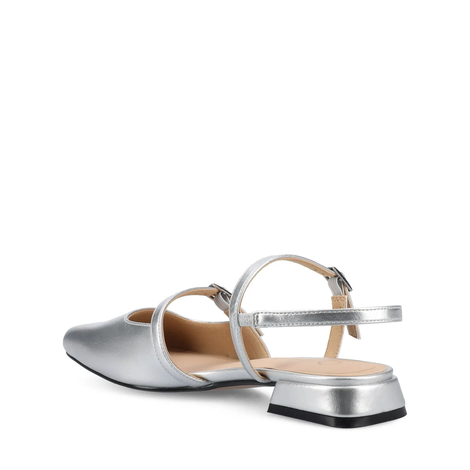 GRETCHENN HEELED FLATS IN FAUX LEATHER blush pink