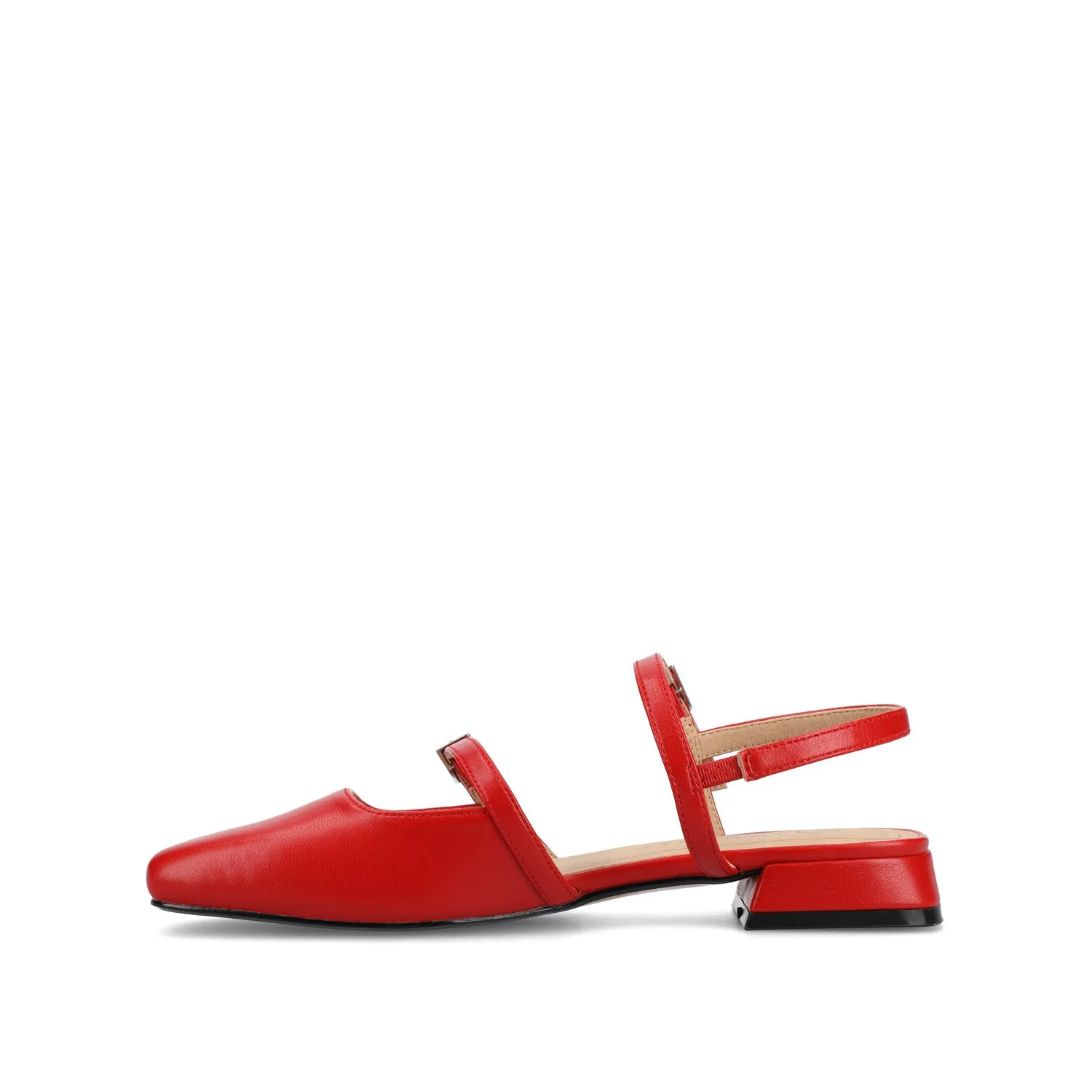 GRETCHENN HEELED FLATS IN FAUX LEATHER blush pink