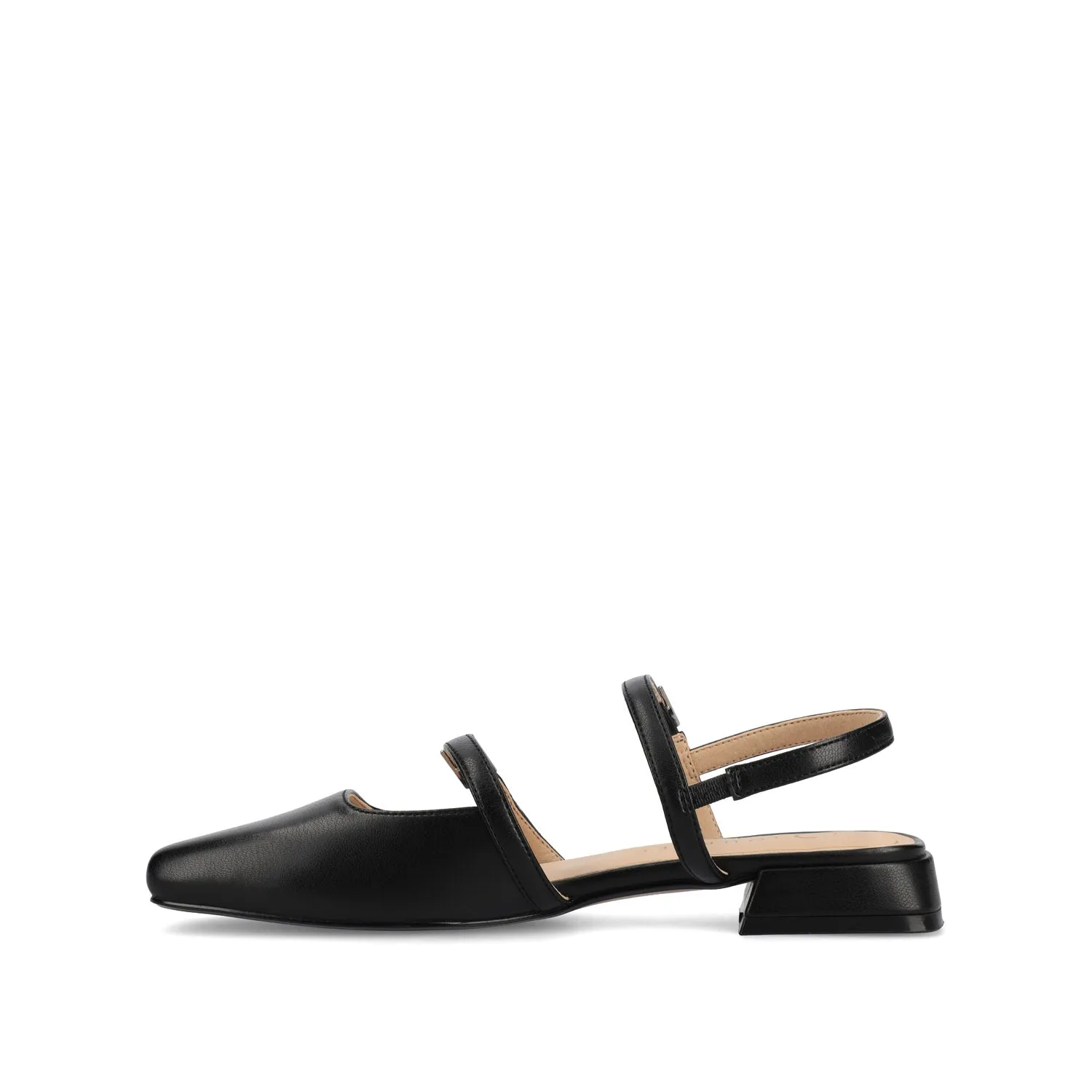 GRETCHENN HEELED FLATS IN FAUX LEATHER blush pink