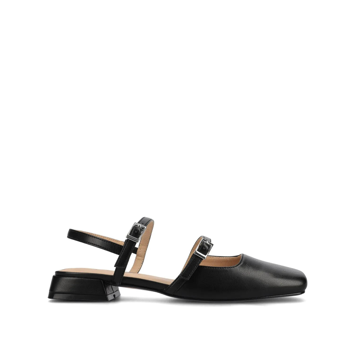 GRETCHENN HEELED FLATS IN FAUX LEATHER blush pink