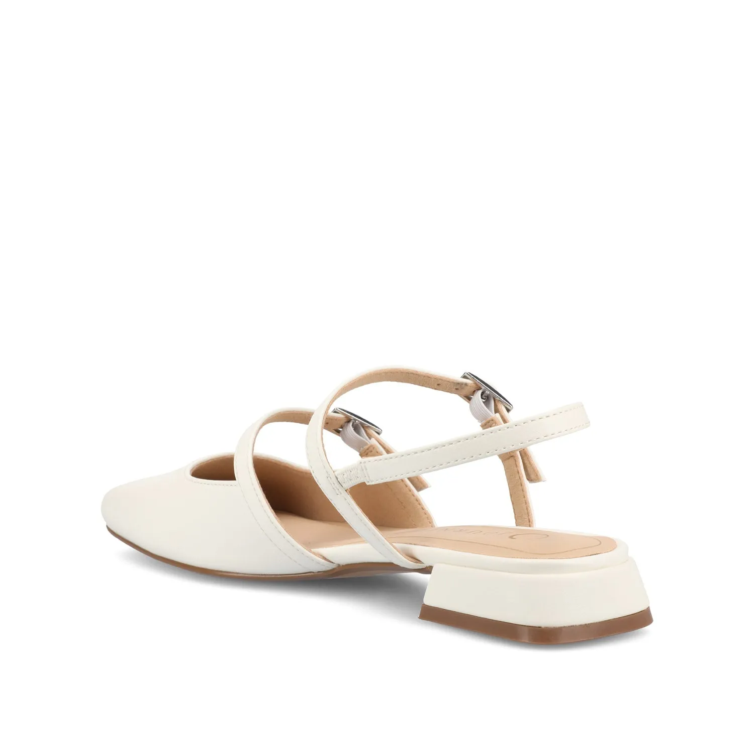 GRETCHENN HEELED FLATS IN FAUX LEATHER blush pink