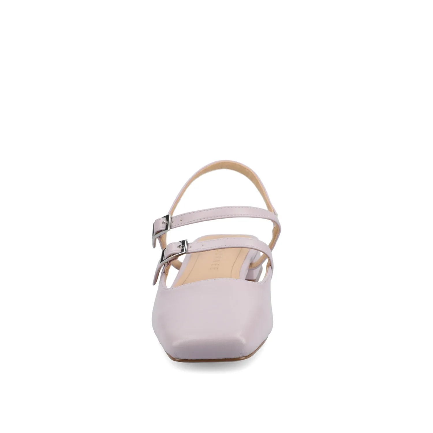 GRETCHENN HEELED FLATS IN FAUX LEATHER blush pink