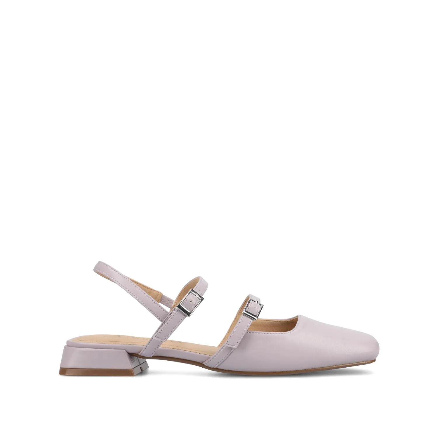 GRETCHENN HEELED FLATS IN FAUX LEATHER blush pink