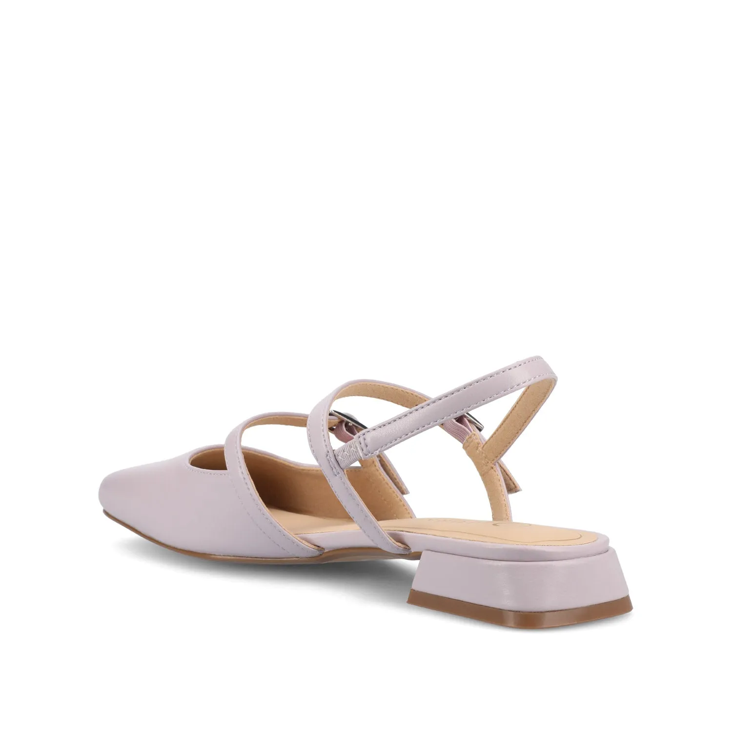 GRETCHENN HEELED FLATS IN FAUX LEATHER blush pink